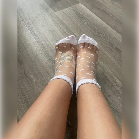 Mimi Sweet, transparente Söckchen weiß