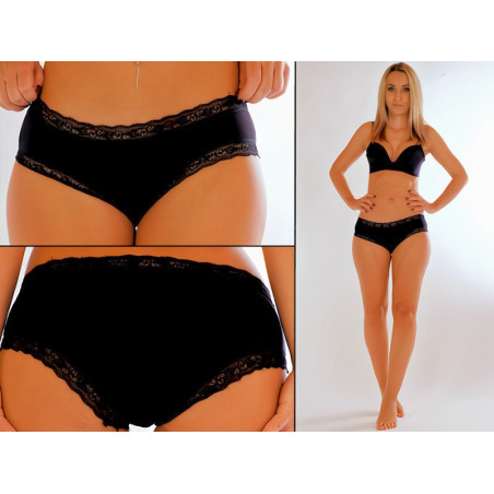 Slip schwarz mit Spitze - Lady Anja