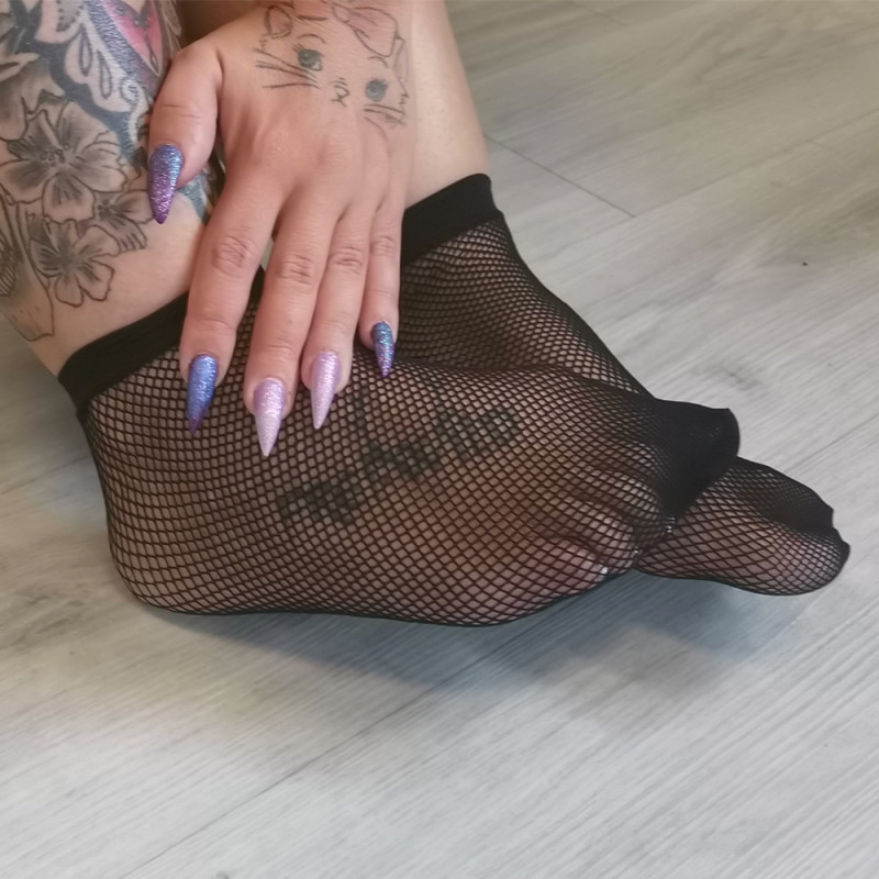 Curvy Anni Netzstrümpfe schwarz