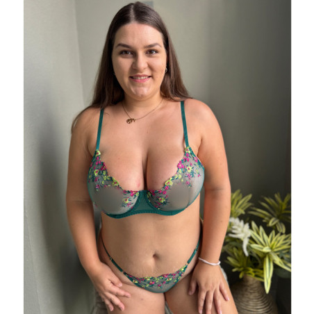 Lena Lust Dessousset mit Spitze in Grün